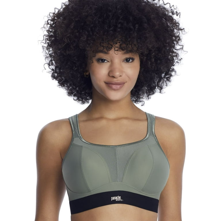 PANACHE Olive Black Wireless Sports Bra, US 30DDDD/G, UK 30F, NWOT