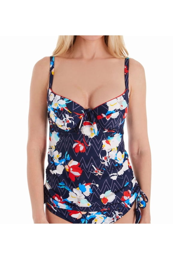 Zigzag Floral Milano Balconette Tankini Top, US 32E, UK 32DD, NWOT
