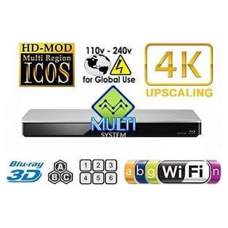 PANASONIC 460 2K/4K Dual HDMI Smart Network Multi System Blu Ray Disc DVD Player 100~240V 50/60Hz for World-Wide Use - 6 Feet HDMI Cable is included by Panasonic