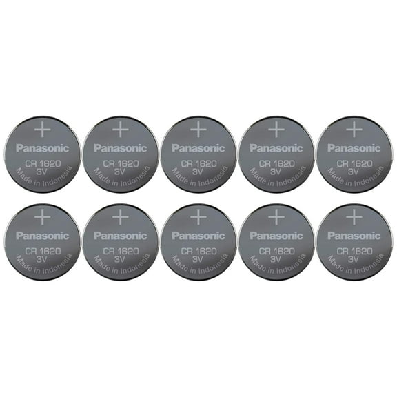 PANASONIC Batteries CR1620 Battery, Lithiu,, 3V, Coin Cell (10 Pieces)