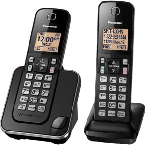 Panasonic - KX-TGC352B DECT 6.0 Expandable Cordless Phone System - Black