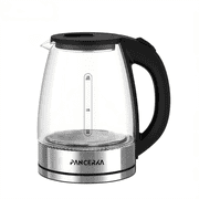 PANCERKA Electric Kettle, No Plastic Contact With Water, Wide Mouth For Easy Cleaning, Auto Shut Off, 1.8L Tea Kettle & Hot Water Boiler, Water Heater & Teapot, Black, 1000W
