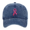thumbnail image 1 of PANCHENH Unisex Breast Cancer Awareness Baseball Cap, Embroidered Pink Ribbon Logo, Adjustable Outdoor Sports Hat for Men and Women, 1 of 4