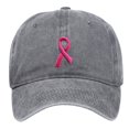 thumbnail image 1 of PANCHENH Unisex Breast Cancer Awareness Baseball Cap, Embroidered Pink Ribbon Logo, Adjustable Outdoor Sports Hat for Men and Women, 1 of 4