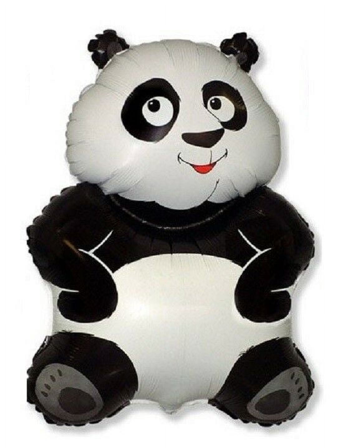 FLEXMETAL PANDA Black White Pandamonium Jungle ZOO Safari 33" Party Mylar Balloon
