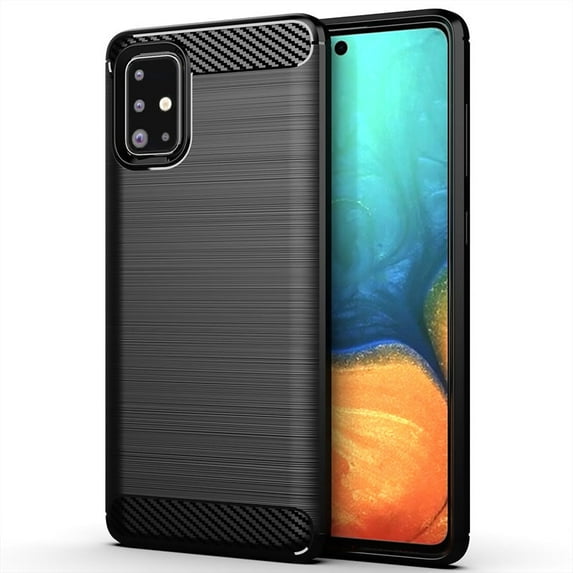 PANDACO Black Brushed Metal Case for Samsung Galaxy A71 4G