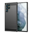 thumbnail image 1 of PANDACO Black Brushed Metal Case for Samsung Galaxy S22 Ultra, 1 of 4