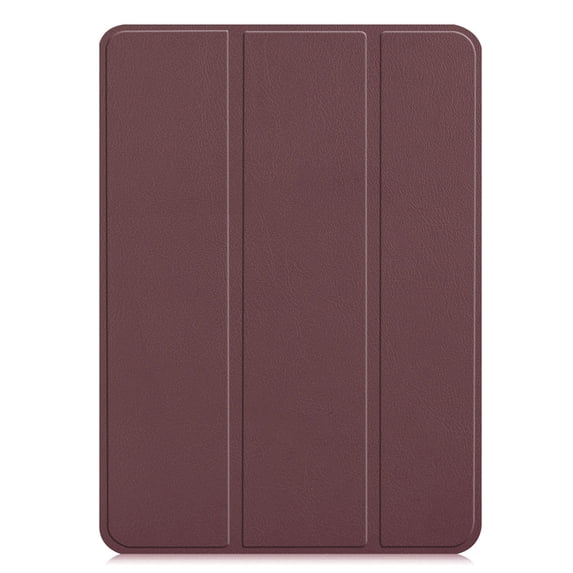 PANDACO Brown Leather Folio Case with Smart Cover for iPad 10th / 11th Gen (2022-2025)