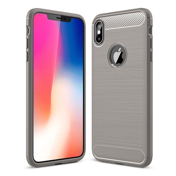 PANDACO Gray Brushed Metal Case for iPhone XS Max