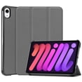 thumbnail image 1 of PANDACO Grey Leather Folio Case with Smart Cover for iPad Mini 6 / Mini 7, 1 of 5