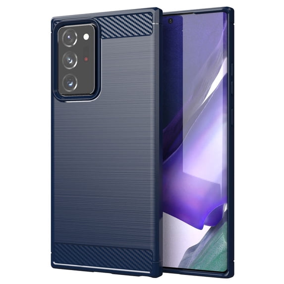 PANDACO Navy Brushed Metal Case for Samsung Galaxy Note 20 Ultra