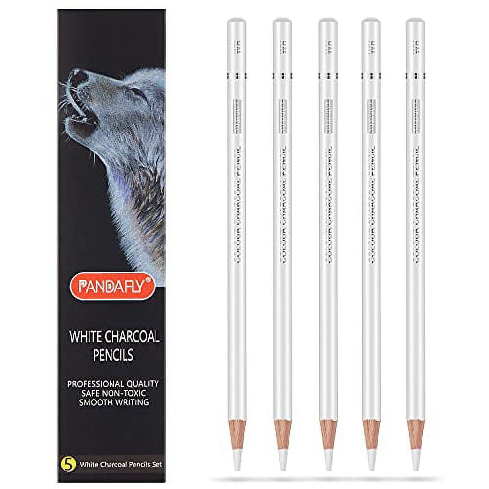 BXT 3pcs White Charcoal Pencils for Highlight,Drawing