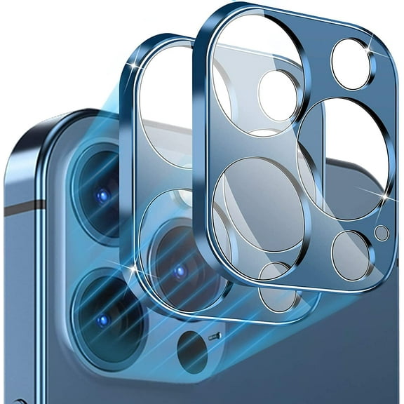 PANDAKF [2 Pack] Compatible with iPhone 13 Pro & iPhone 13 Pro Max Camera Lens Protector, Case Friendly, 9H Hardness-Blue