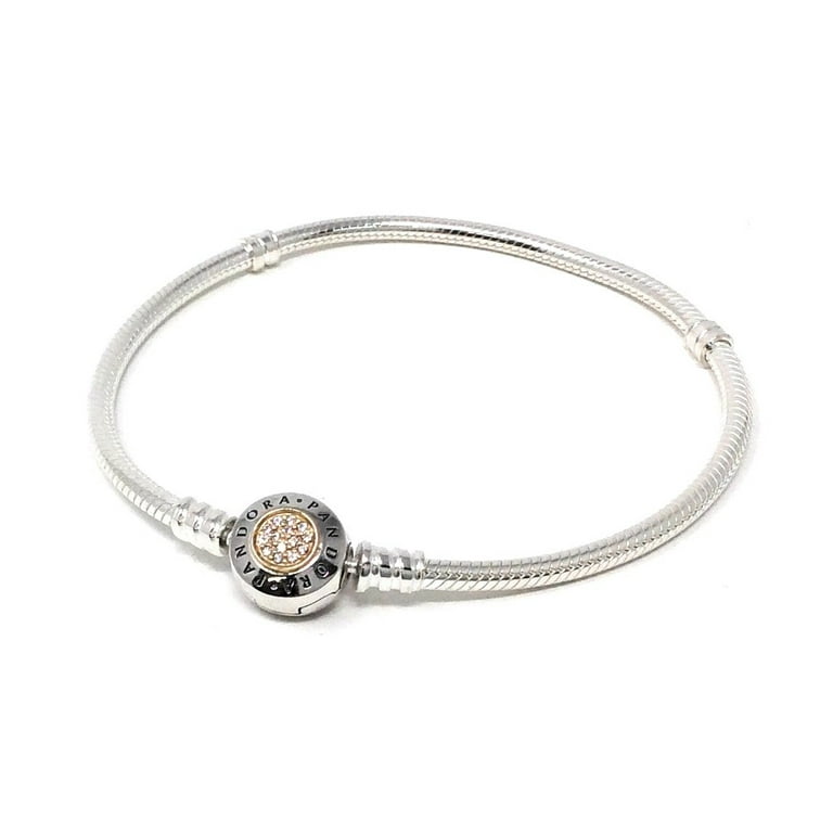 Pandora moments logo clasp deals snake chain bracelet
