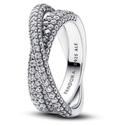 Pandora Timeless Pave Crossover Dual Band Ring