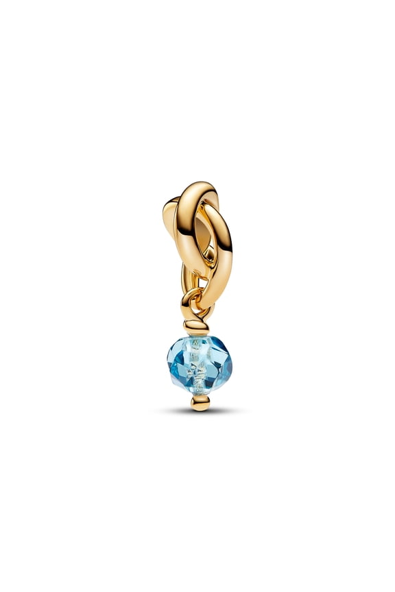 Moments Faceted Sea Aqua Blue Eternity Circle Dangle Charm