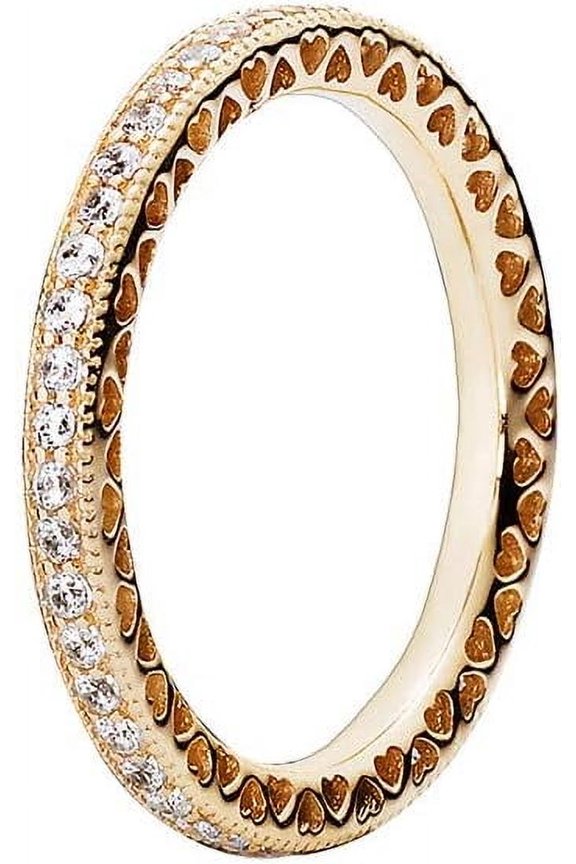 Alluring Brilliant Marquise Ring - Clear CZ & 14K Gold Charm