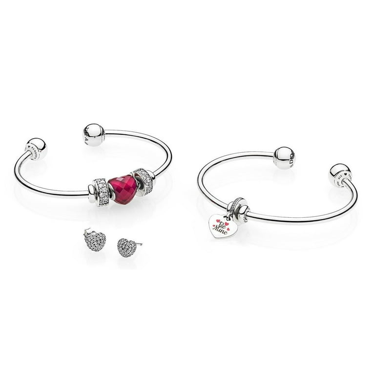 PANDORA Be Mine Stacked Open Bangle Gift Set - B800775-2 - Walmart.com