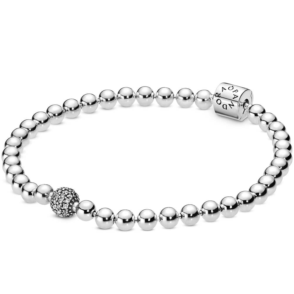 PANDORA Beads \u0026 Pave Bracelet - Size: 17