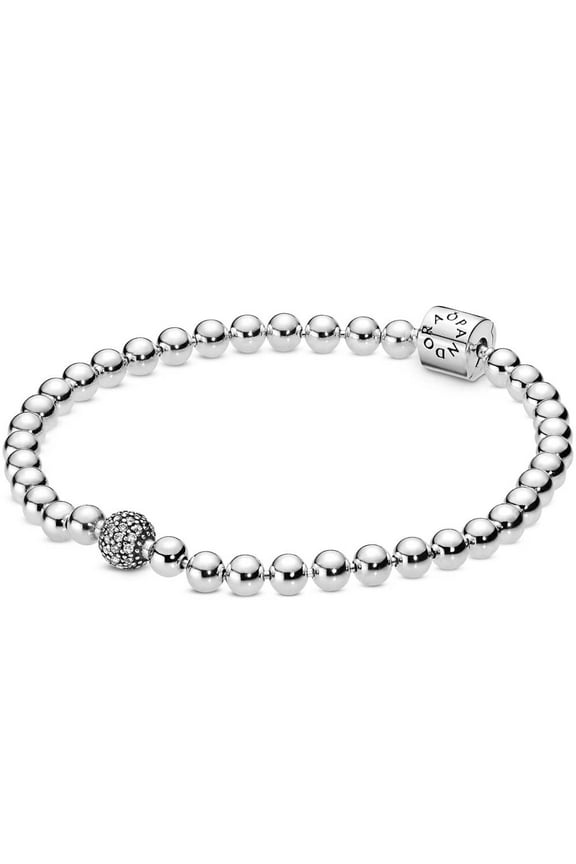 Beads & Pave Bracelet - Size: 17