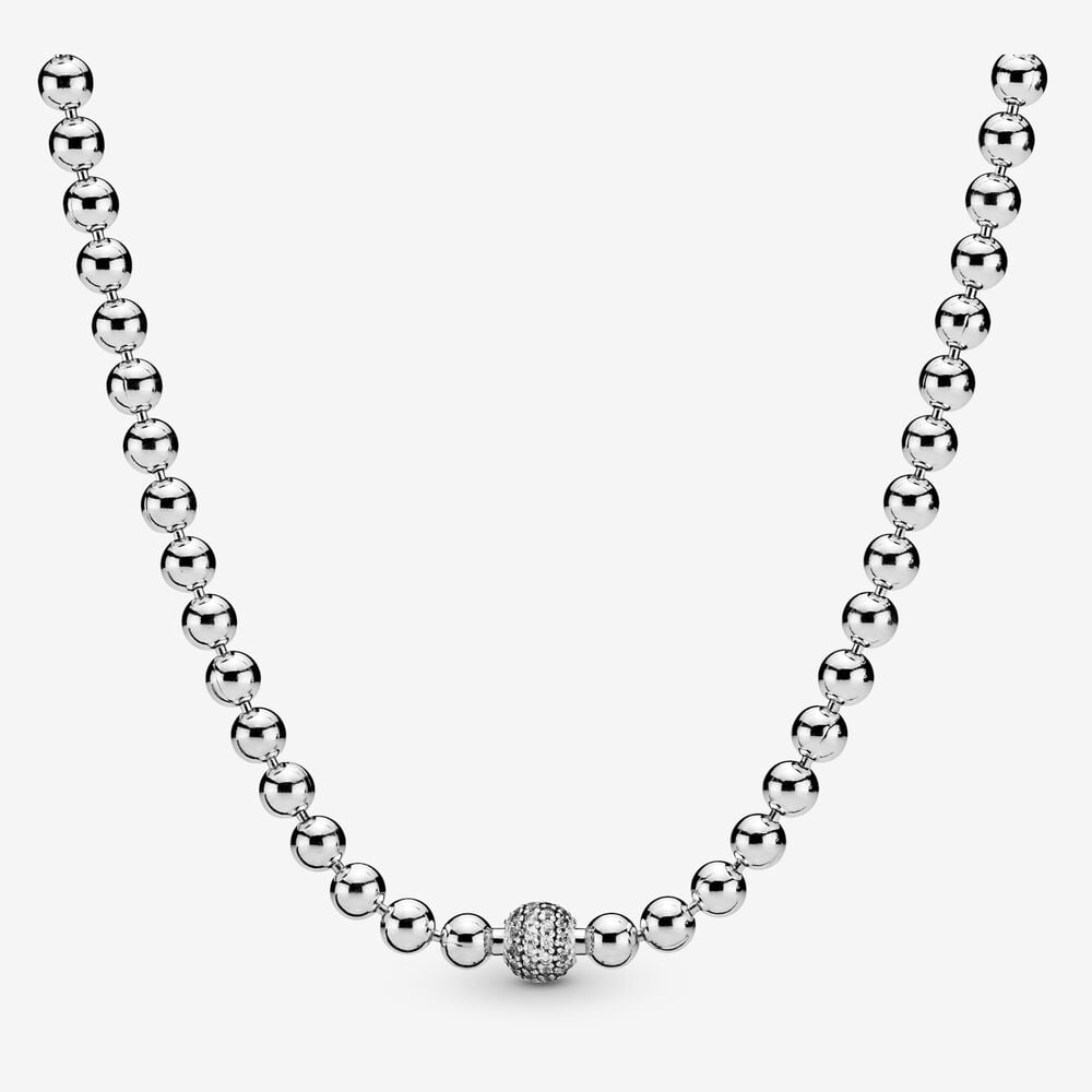 Silver shop necklace beads