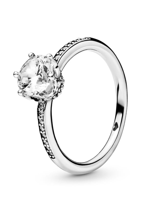 Clear Sparkling Crown Ring
