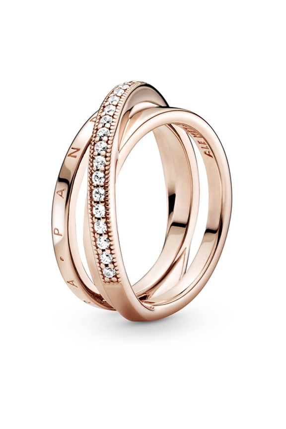 Crossover Pave Triple Band Ring