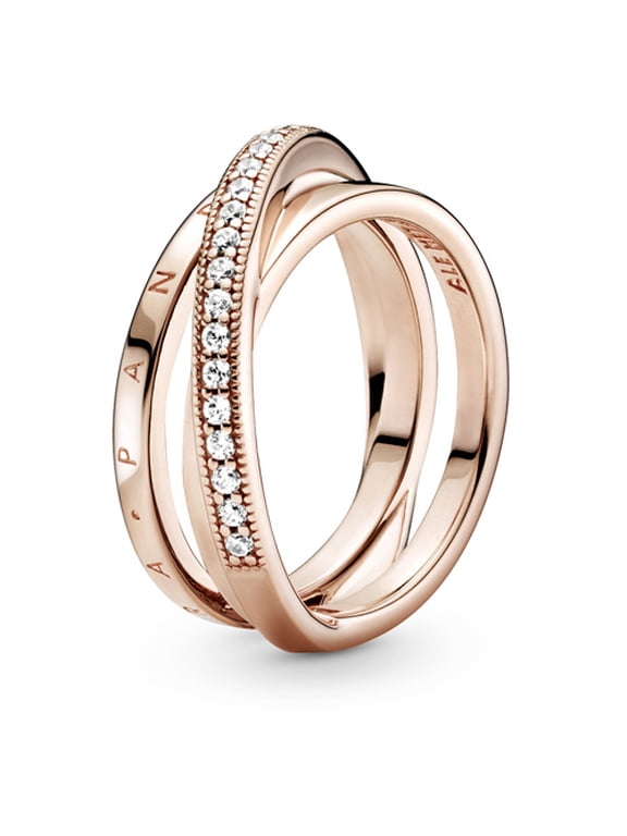Crossover Pave Triple Band Ring