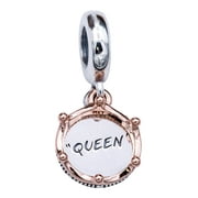 PANDORA Crown Sterling Silver And Pandora Rose Dangle - 788255