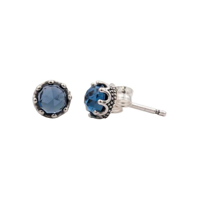 PANDORA Crown Sterling Silver Stud Earrings With Moonlight PANDORA Crown Sterling Silver Stud Earrings With Moonlight