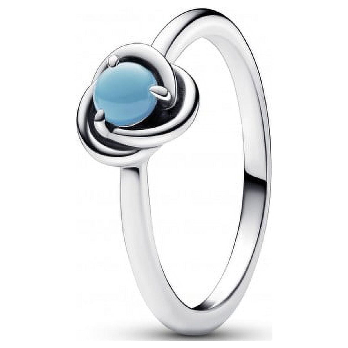 PANDORA December Turquoise Blue Eternity Circle Ring