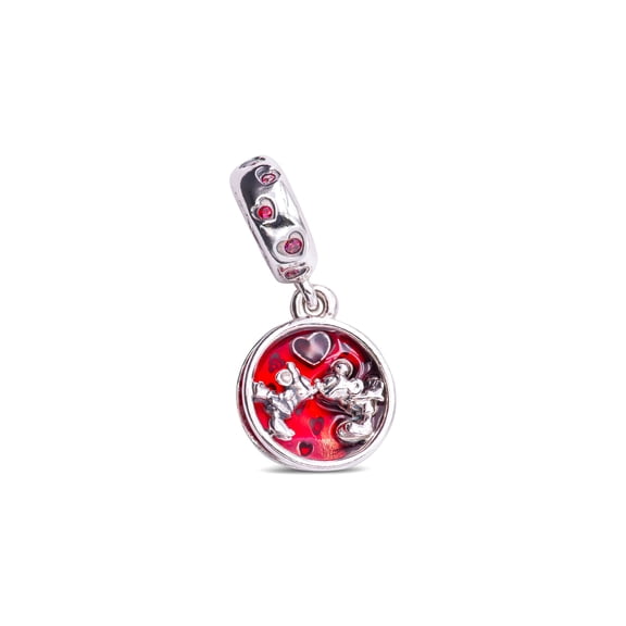 PANDORA Disney Mickey Mouse & Minnie Mouse Love and Kisses Dangle Charm