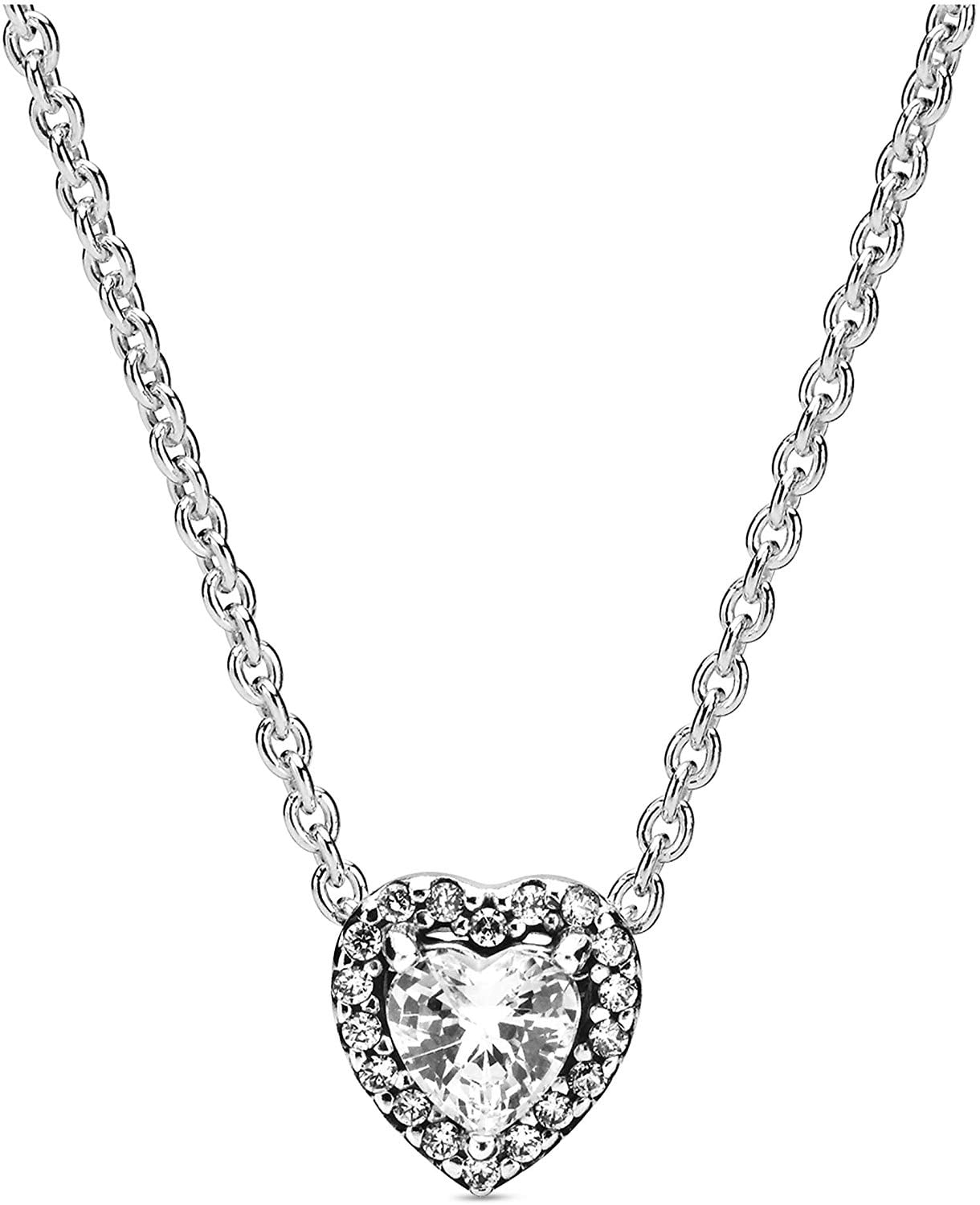 H♡ PANDORA Elevated Heart Cubic Zirconia Pendant Adjustable