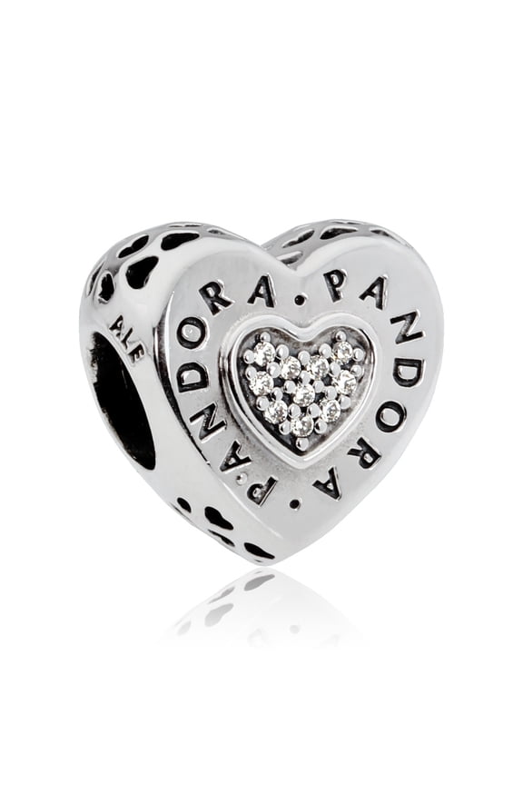 Flower and ladybug charm in PANDORA Rose with 8 bead-set rose pink crystals