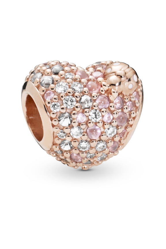 Gleaming Ladybird Heart Charm