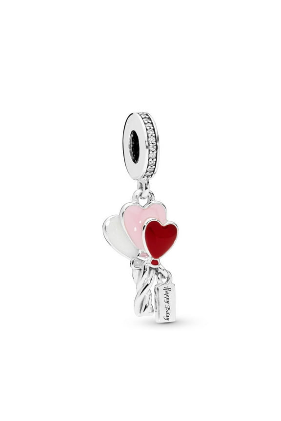 Heart Balloons Sterling Silver Bracelet Charm