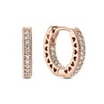 thumbnail image 1 of PANDORA Heart Hoop Earrings - Great Gift for Women - Stunning Women's Earrings - 14k Rose Gold & Cubic Zirconia - 1.7 mm, 1 of 5