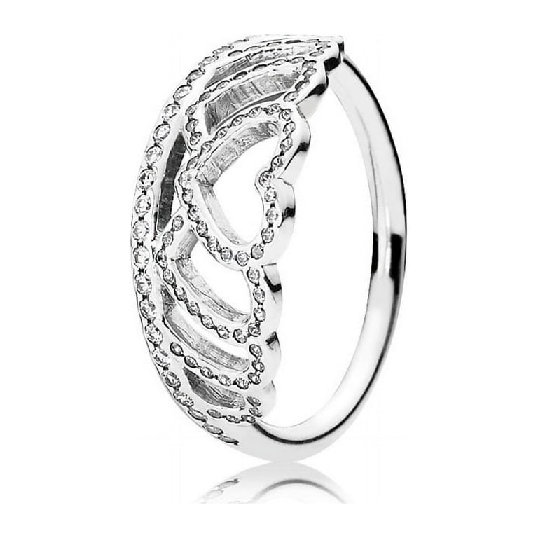 PANDORA Hearts Tiara Clear CZ Ring Size 5 190958CZ 50 Walmart