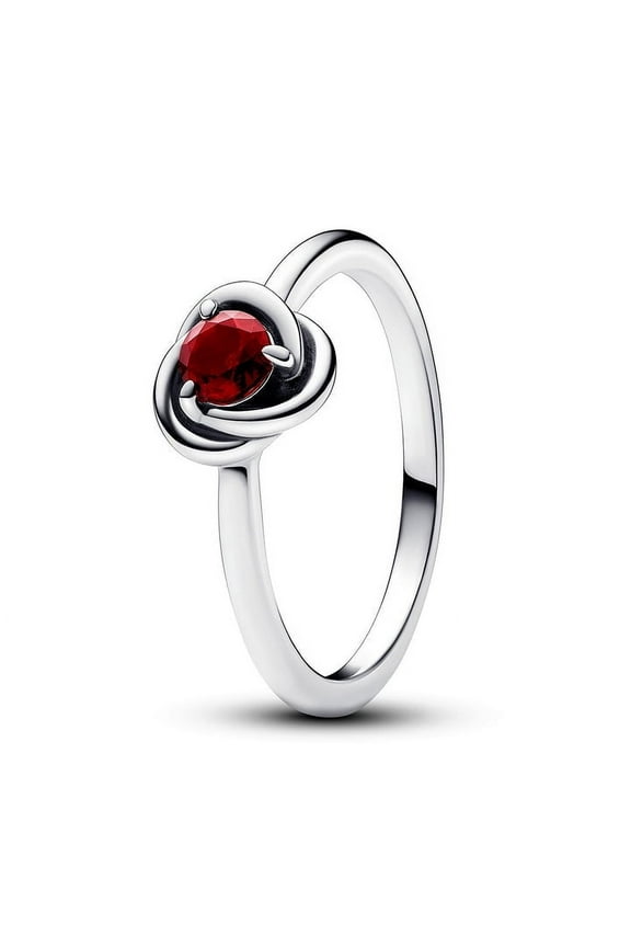 January Red Eternity Circle Ring