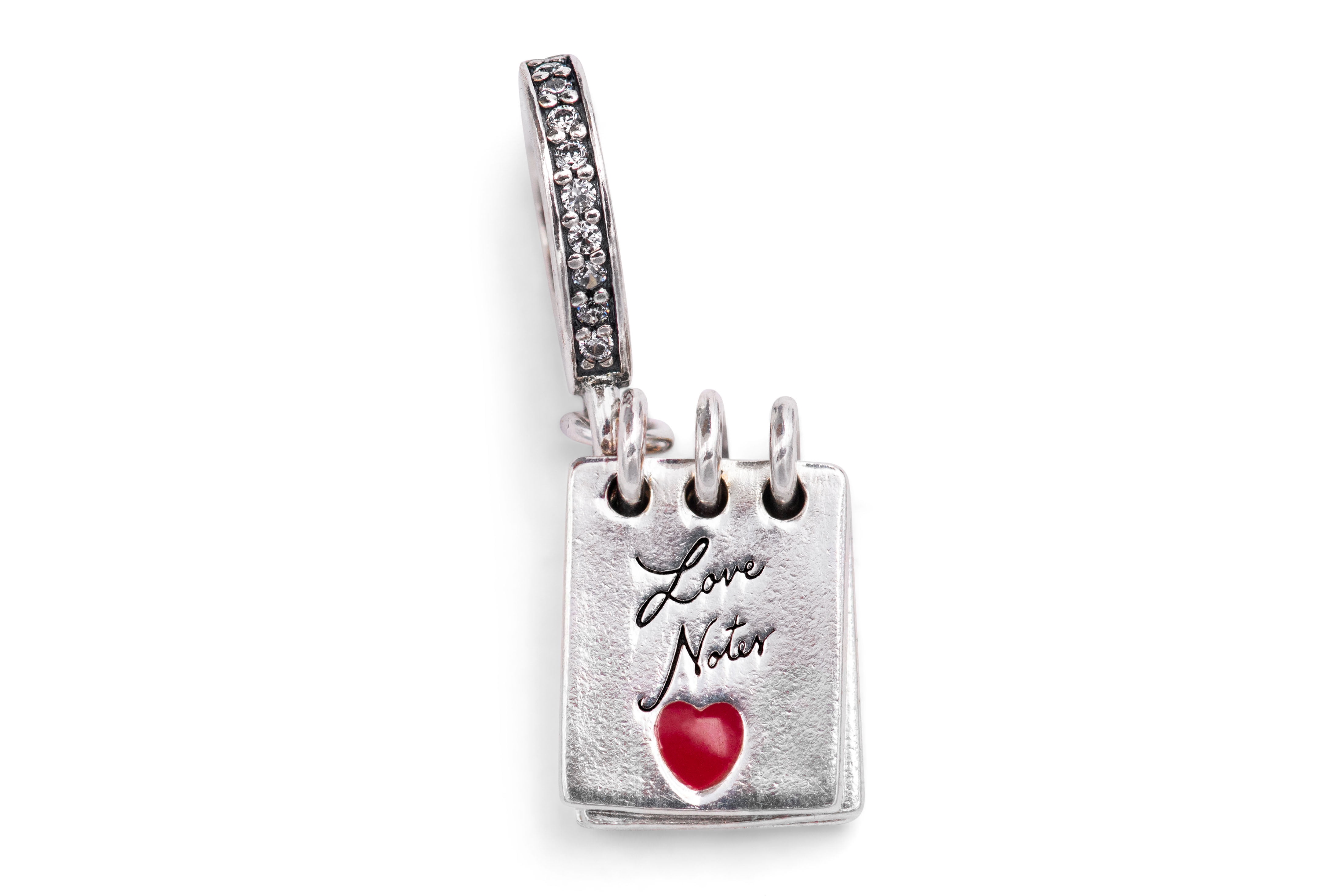LOVE NOTE Heart Book PANDORA Sterling Silver VALENTINE Dangle CHARM/Bead  791246