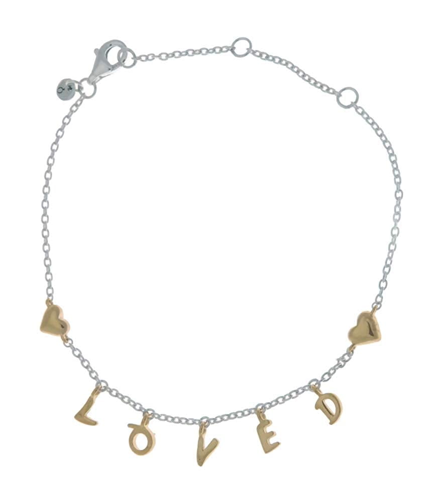 Pandora shine 18k over silver & silver loved script bracelet deals