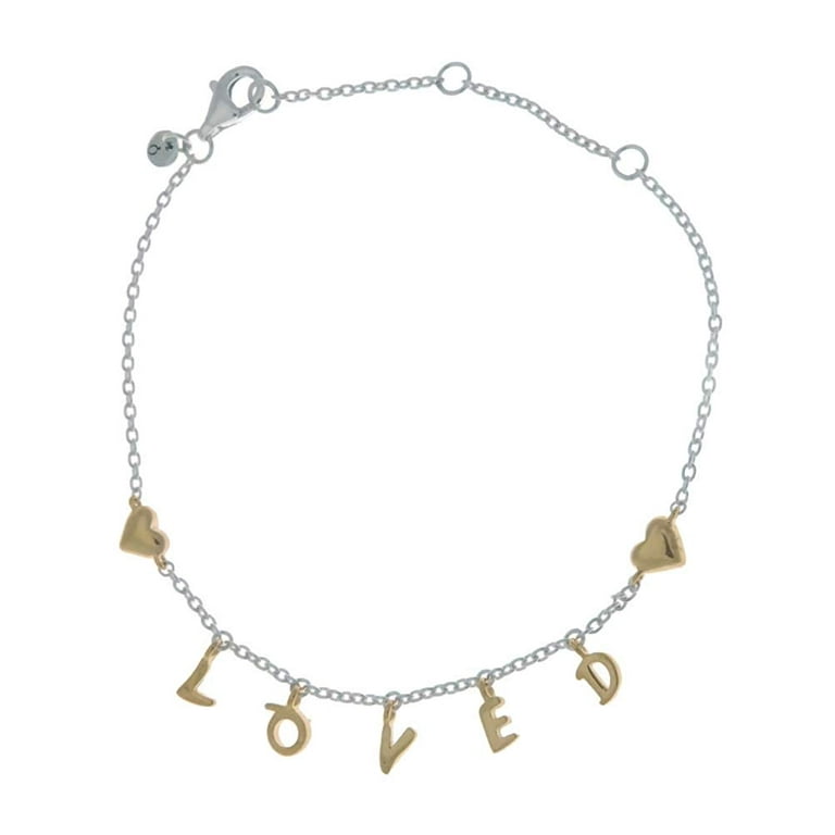 PANDORA Loved Script 925 Sterling Silver Bracelet with 18k Gold Plated PANDORA Shine Letters 20cm Walmart