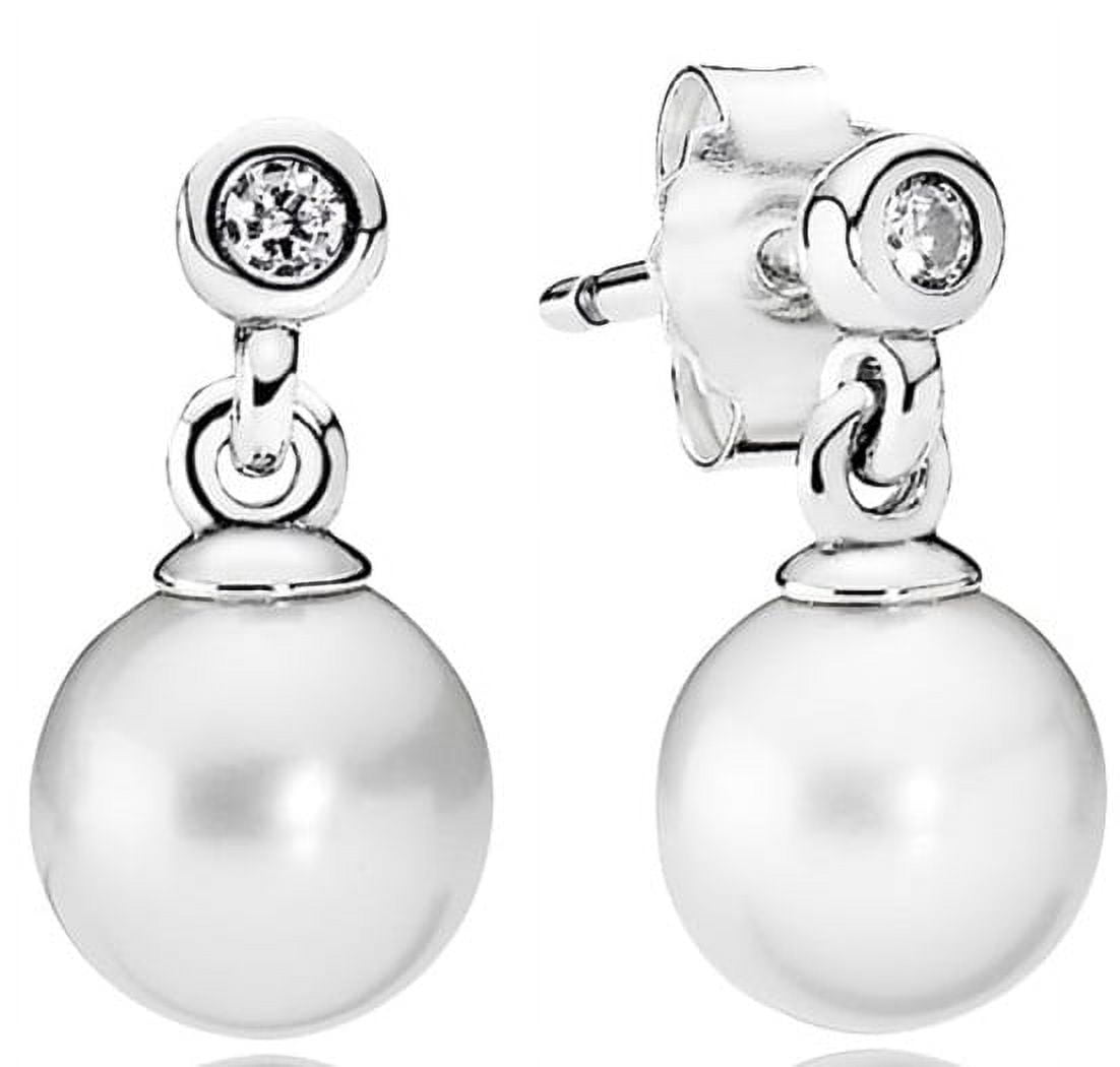 PANDORA Luminous Elegance Drop Earrings - White Pearl - 290694P