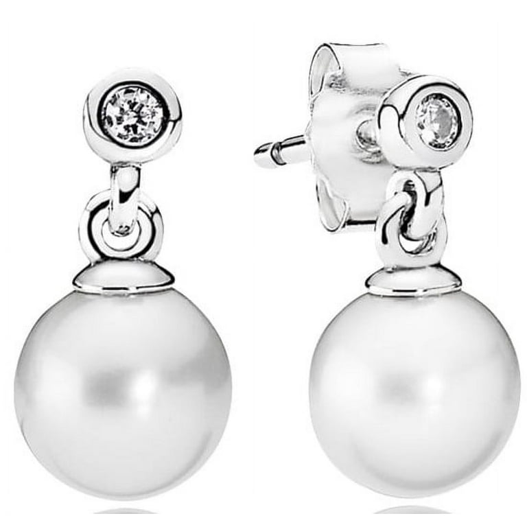 PANDORA Luminous Elegance Drop Earrings - White Pearl - 290694P