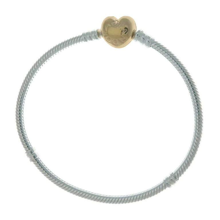 PANDORA Moments 925 Sterling Silver Bracelet with 18k Gold Plated PANDORA  Shine Heart Clasp - 18cm