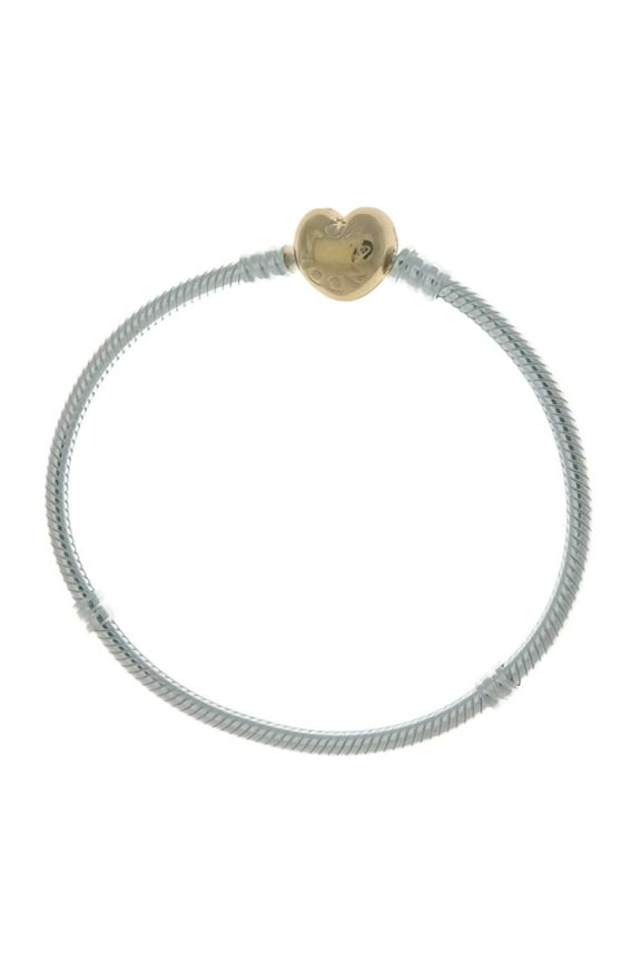 Moments 925 Sterling Silver Bracelet with 18k Gold Plated PANDORA Shine Heart Clasp - 21cm