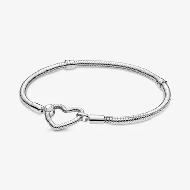 599539C00 Moments Heart Closure Snake Chain Bracelet S925 Sterling Silver Women Girl Gift Fast Free Shipping New