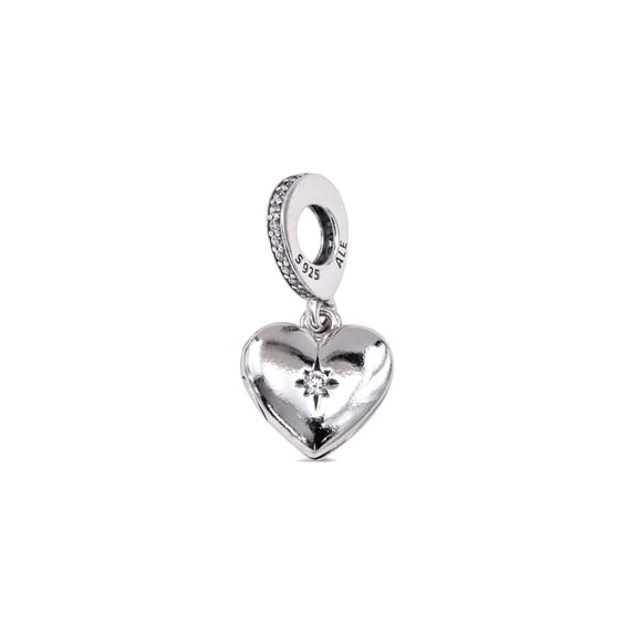 PANDORA Openable Heart Locket Dangle Charm, 925 Sterling Silver - 799537C01