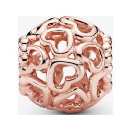 PANDORA Radiant Hearts Charm - Blush Pink Crystal & Clear CZ