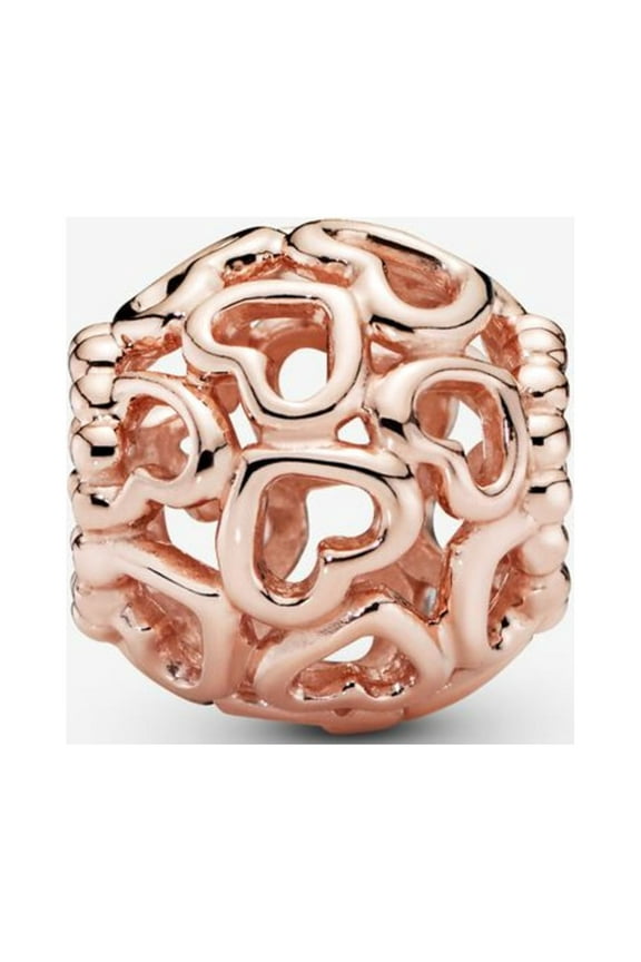 Openwork Heart Rose Gold-Plated Bracelet Charm